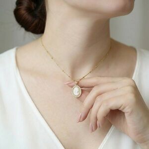 18k Gold plated on stainless Vintage Cameo Inspired Necklace